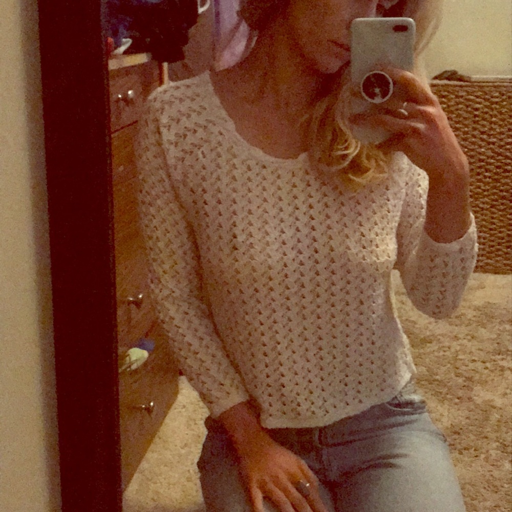 American Apparel White Lace Top